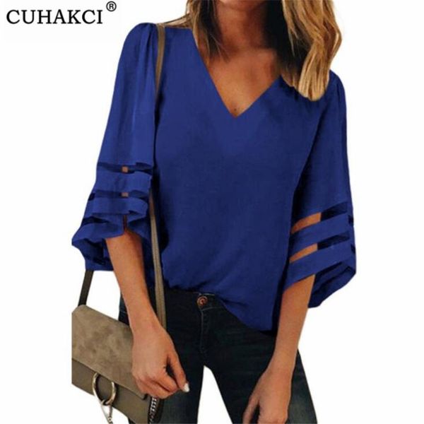 women's blouses & shirts cuhakci mesh blouse stitching plus size casual summer chiffon shirt women flare sleeve loose v neck white
women's blouses & shirts cuhakci mesh blouse stitching plus size casual summer chiffon shirt women flare sleeve loose v neck white
