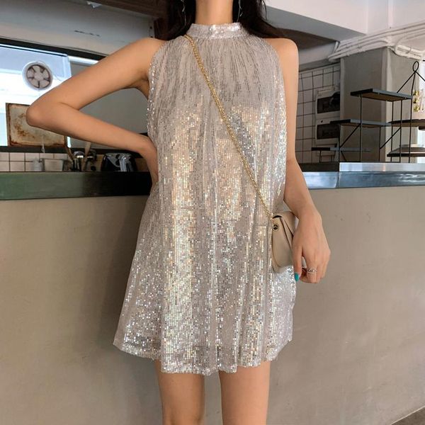 casual dresses moda feminina summer style solid sequined o-neck tank sleeveless dress elegant women clothes party strapless, Black;gray
casual dresses moda feminina summer style solid sequined o-neck tank sleeveless dress elegant women clothes party strapless, Black;gray