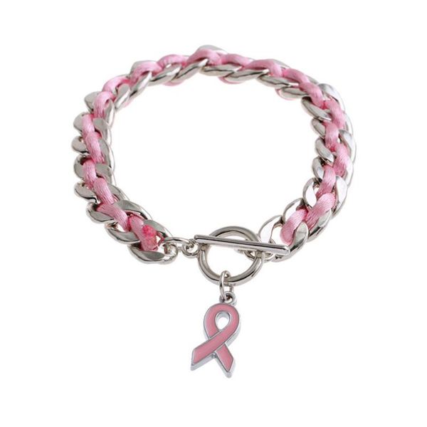 link, chain jewelry woven pink ribbon bracelet bracelets for women, Black
link, chain jewelry woven pink ribbon bracelet bracelets for women, Black
