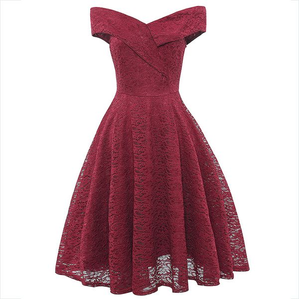 2021robe ete femme 2021 plus size dress women lace dress off shoulder v neck dresses woman party night vintage ladies robes, Red
2021robe ete femme 2021 plus size dress women lace dress off shoulder v neck dresses woman party night vintage ladies robes, Red