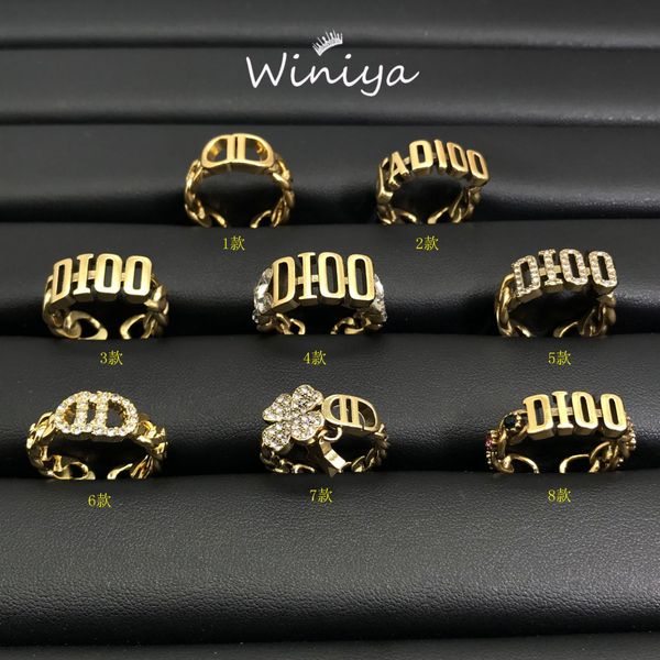 d family ring / dijia new style brass letter inlaid diamond versatile fashion net red same ringq9ch, Black
d family ring / dijia new style brass letter inlaid diamond versatile fashion net red same ringq9ch, Black