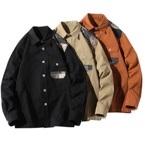 men's casual shirts little rain 2021 spring autumn cotton vintage overshirt men double chest pockets plus size cargo military clothes, White;black
men's casual shirts little rain 2021 spring autumn cotton vintage overshirt men double chest pockets plus size cargo military clothes, White;black