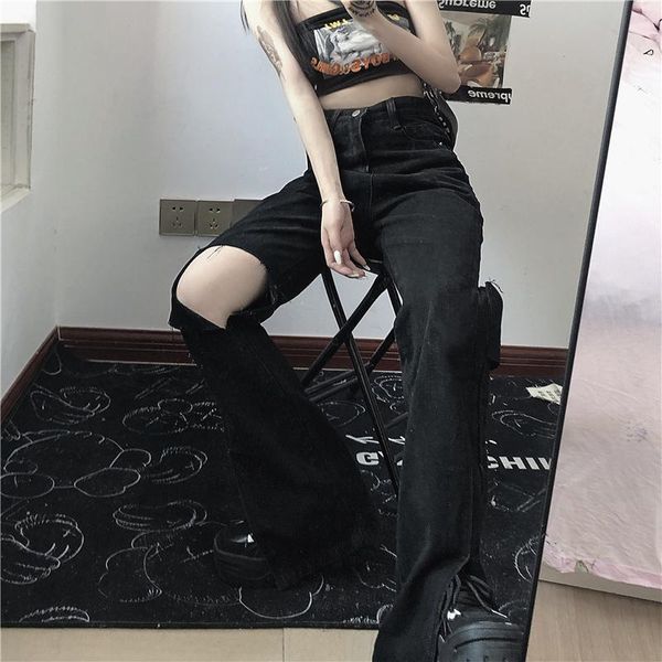 women's jeans oversized denim loose high waist ripped girls street clothes wild boyfriend straight korean trend trousers women, Blue 
women's jeans oversized denim loose high waist ripped girls street clothes wild boyfriend straight korean trend trousers women, Blue