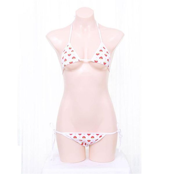 women's swimwear micro bikini 2021 printing strawberry big triangle lace beach sunbathing women swimsuit biquini bikinis monokini, White;black
women's swimwear micro bikini 2021 printing strawberry big triangle lace beach sunbathing women swimsuit biquini bikinis monokini, White;black