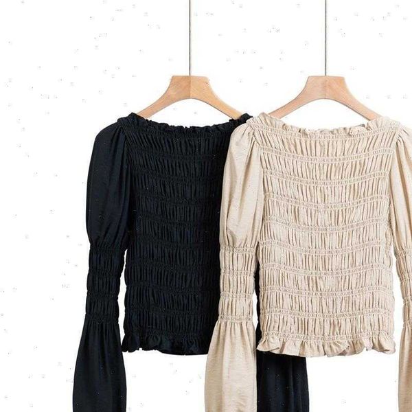 spring design sense round women blouses neck bubble long sleeves were thin and breathable front back pleated shirt, White
spring design sense round women blouses neck bubble long sleeves were thin and breathable front back pleated shirt, White