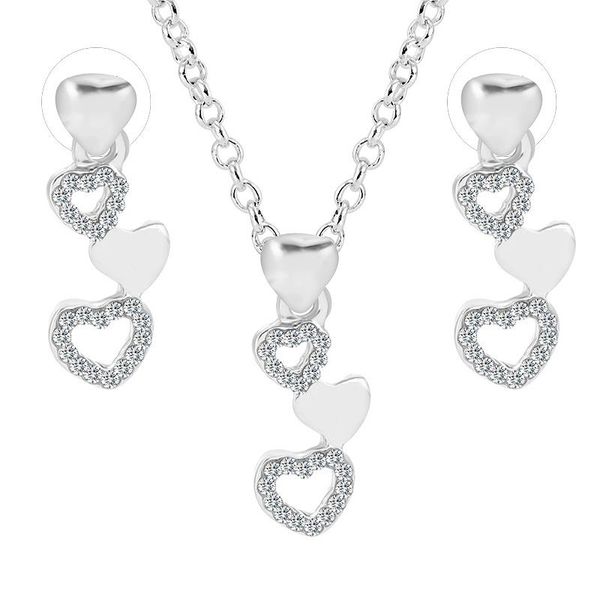 earrings & necklace tshou135 simple jewelry set alloy crystal inlay love pendant women, Silver
earrings & necklace tshou135 simple jewelry set alloy crystal inlay love pendant women, Silver