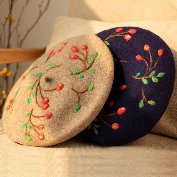 berets beret handmade branches pattern soft wool felt hat creative gift warm autumn winter khaki painter hats street, Blue;gray
berets beret handmade branches pattern soft wool felt hat creative gift warm autumn winter khaki painter hats street, Blue;gray