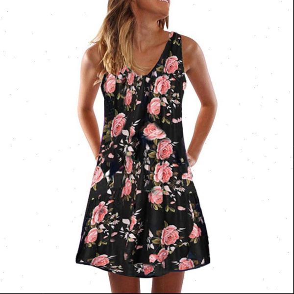 women dress summer dresses plus size loose beach vintage print sleeveless v neck casual a line mini vestidos, Black;gray
women dress summer dresses plus size loose beach vintage print sleeveless v neck casual a line mini vestidos, Black;gray