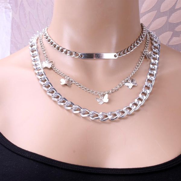 pendant necklaces fashion multi-layer punk necklace long personality butterfly tassel clavicle link chain for women jewelry accessories, Silver
pendant necklaces fashion multi-layer punk necklace long personality butterfly tassel clavicle link chain for women jewelry accessories, Silver