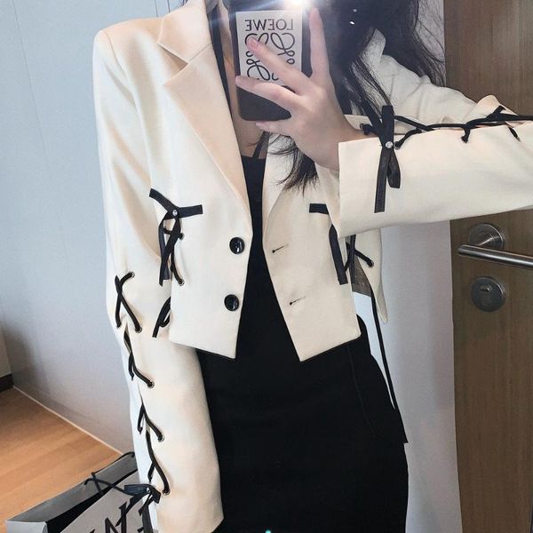 summer sweet long women jacket korea single-breasted lady with bow design suits outwear casual short blazer women's & blazers, White;black
summer sweet long women jacket korea single-breasted lady with bow design suits outwear casual short blazer women's & blazers, White;black