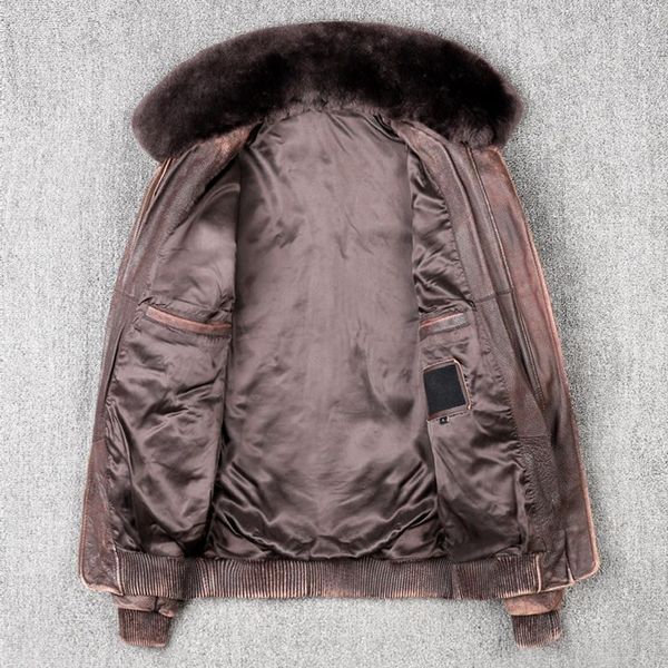 men's leather & faux 2021 vintage brown military style aviation jacket men plus size 5xl real natural cowhide winter thick warm pilot c, Black
men's leather & faux 2021 vintage brown military style aviation jacket men plus size 5xl real natural cowhide winter thick warm pilot c, Black