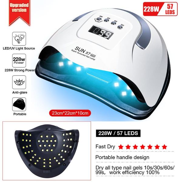 nail dryers 228w uv led lamp dryer 57pcs for gel polish curing 3 bottoms timer lcd display art tools
nail dryers 228w uv led lamp dryer 57pcs for gel polish curing 3 bottoms timer lcd display art tools