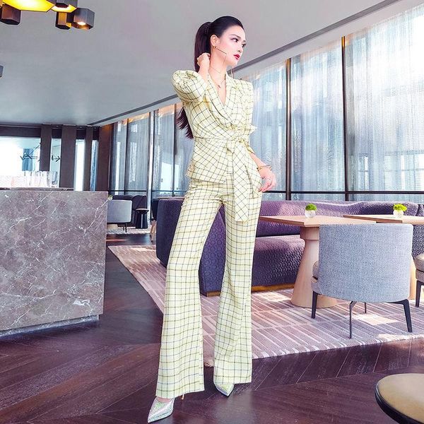 women's two piece pants 2021 spring autumn women plaid sets lady lacing blazer coat +high waist long flare trousers suits, White
women's two piece pants 2021 spring autumn women plaid sets lady lacing blazer coat +high waist long flare trousers suits, White