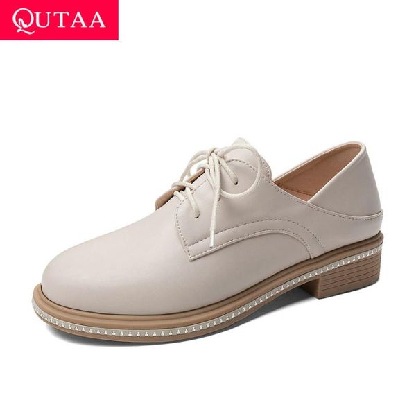 dress shoes qutaa 2021 casual round toe single pu leather lace up ladies pumps square low heel all match women big size 34-43, Black
dress shoes qutaa 2021 casual round toe single pu leather lace up ladies pumps square low heel all match women big size 34-43, Black