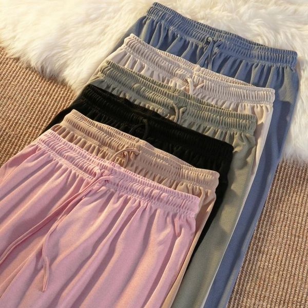 women's pants & capris spring and autumn ladies ice silk light wide leg trousers girl solid color high waist loose wild straight casual, Black;white
women's pants & capris spring and autumn ladies ice silk light wide leg trousers girl solid color high waist loose wild straight casual, Black;white