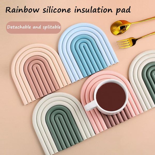 mats & pads rainbow personality silicone pot pad mat kitchen heat-resistant plate home table insulation anti- bowl coasters
mats & pads rainbow personality silicone pot pad mat kitchen heat-resistant plate home table insulation anti- bowl coasters