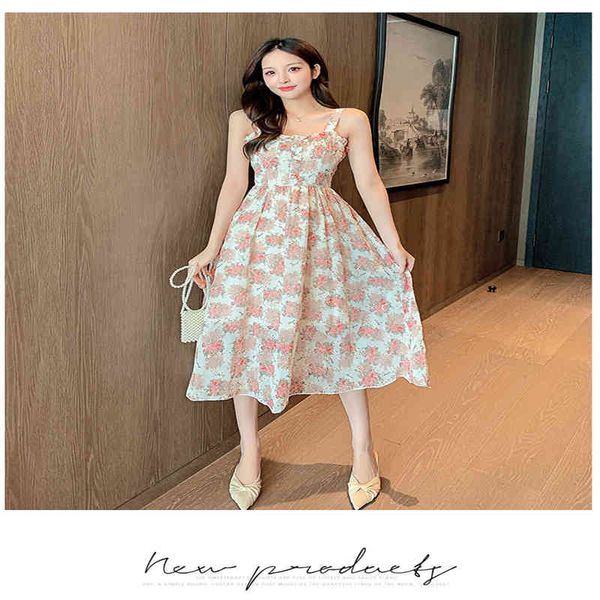 summer french temperament long super fairy chiffon skirt sling floral dress with wood ears, Black;gray
summer french temperament long super fairy chiffon skirt sling floral dress with wood ears, Black;gray