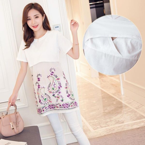 maternity & tees 2021 summer short sleeve fashion cotton lactation blouses floral embroidery postpartum women breastfeeding shirts cute, White
maternity & tees 2021 summer short sleeve fashion cotton lactation blouses floral embroidery postpartum women breastfeeding shirts cute, White