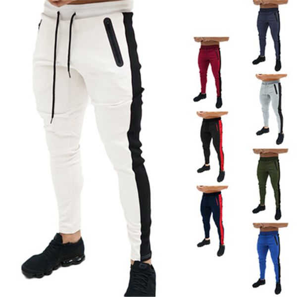 men's mens splicing colors sports pants fashion occident trend fitness middle waist skinny sweatpants spring male drawstring casual sli, Black
men's mens splicing colors sports pants fashion occident trend fitness middle waist skinny sweatpants spring male drawstring casual sli, Black