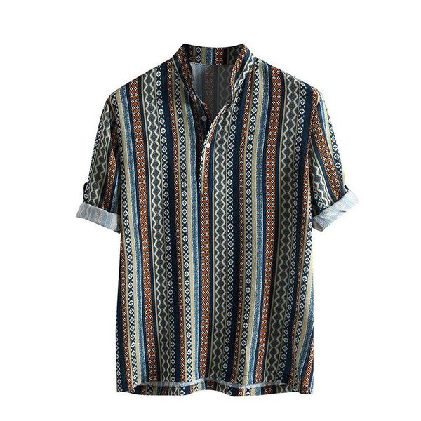 men's casual shirts stand-up collar striped ethnic style printed shirt summer daily quick-drying short-sleeved, White;black
men's casual shirts stand-up collar striped ethnic style printed shirt summer daily quick-drying short-sleeved, White;black