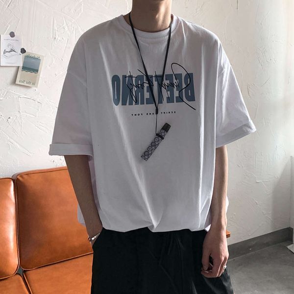 men's shirt summer short men's fashion brand letter loose casual clothes trend versatile t-shirt half sleeve, White;black
men's shirt summer short men's fashion brand letter loose casual clothes trend versatile t-shirt half sleeve, White;black