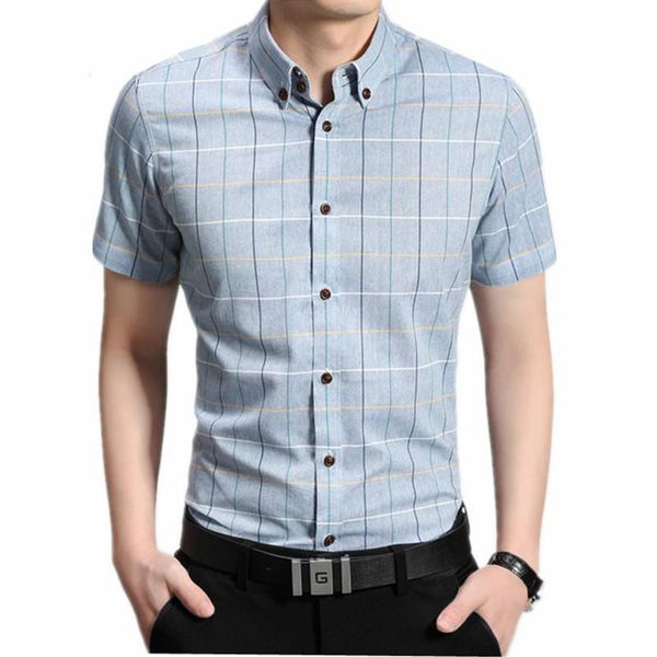 fashion summer men plaid short sleeve shirts cotton casual button down social hawaiian blouses men's, White;black
fashion summer men plaid short sleeve shirts cotton casual button down social hawaiian blouses men's, White;black