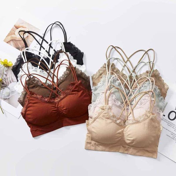 bras women lingerie lace bra cross back wireless ladies underwear home wear comfortable leisure girl padded soft crop, Red;black
bras women lingerie lace bra cross back wireless ladies underwear home wear comfortable leisure girl padded soft crop, Red;black