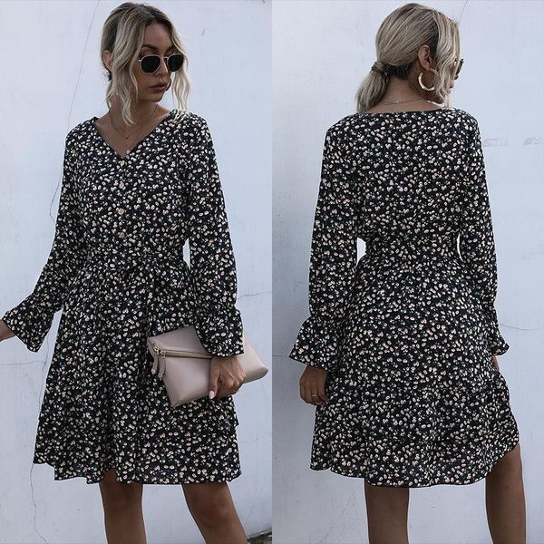 casual dresses print women fall long sleeve floral sashes pleated big swing chiffon robe holiday out maxi, Black;gray
casual dresses print women fall long sleeve floral sashes pleated big swing chiffon robe holiday out maxi, Black;gray