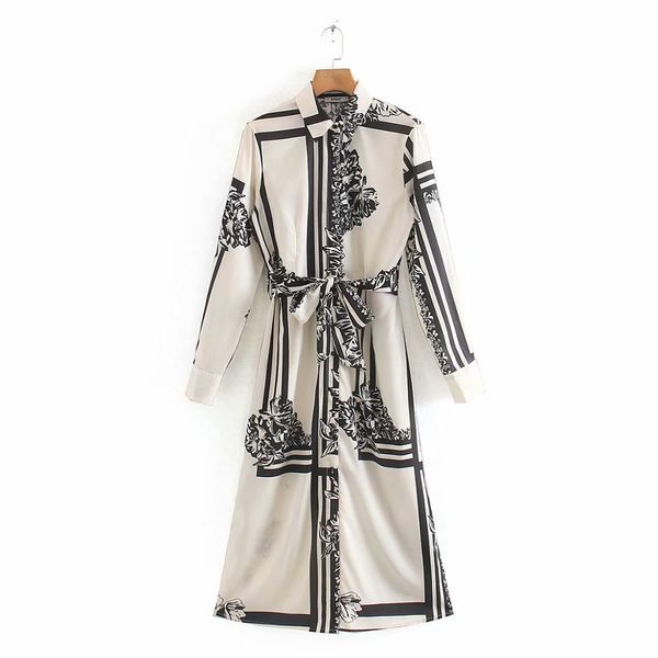 women vintage printing bow tie sashes shirtdress office lady wear long sleeve side split vestidos chic retro dresses ds3148 210419, Black;gray
women vintage printing bow tie sashes shirtdress office lady wear long sleeve side split vestidos chic retro dresses ds3148 210419, Black;gray