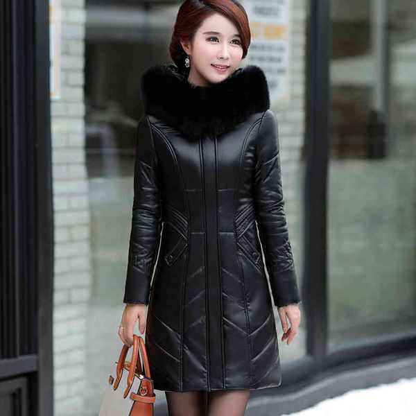 women's jackets -8xl women leather coat winter mother's jacket thicken warm fur collar hooded sheepskin overcoat female tsg1, Black;brown
women's jackets -8xl women leather coat winter mother's jacket thicken warm fur collar hooded sheepskin overcoat female tsg1, Black;brown