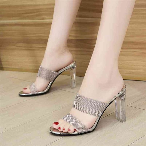rimocy pink sequined cloth transparent slippers women sandals open toe high heels slides woman silver party shoes ladies 210624, Black
rimocy pink sequined cloth transparent slippers women sandals open toe high heels slides woman silver party shoes ladies 210624, Black
