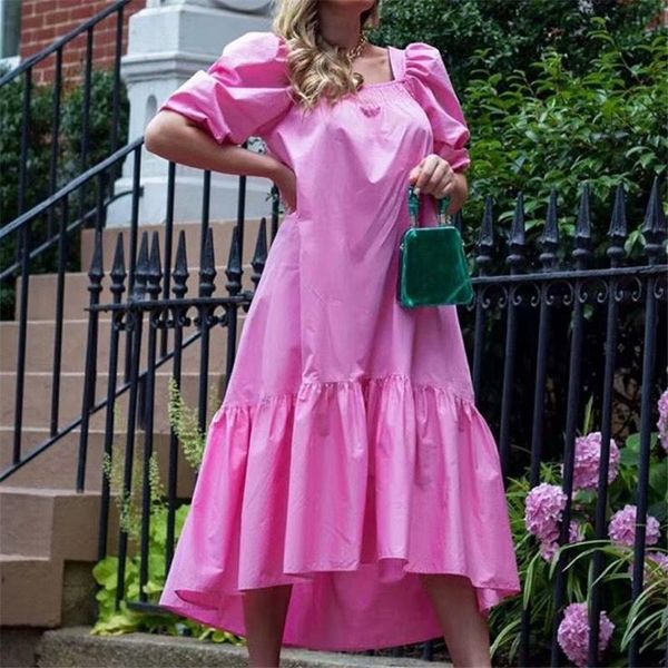 casual dresses sweet women pink cotton dress 2021 fashion ladies loose long elegant female party chic girl puff sleeve, Black;gray
casual dresses sweet women pink cotton dress 2021 fashion ladies loose long elegant female party chic girl puff sleeve, Black;gray