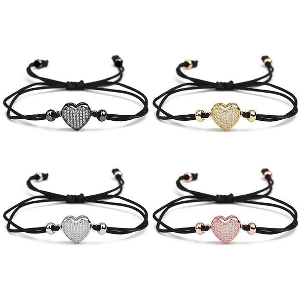 luxury cubic zirconia copper heart shape rope bracelets bangle for women mens adjustable valentine's day pulsera bilezikler gift beaded, Black
luxury cubic zirconia copper heart shape rope bracelets bangle for women mens adjustable valentine's day pulsera bilezikler gift beaded, Black