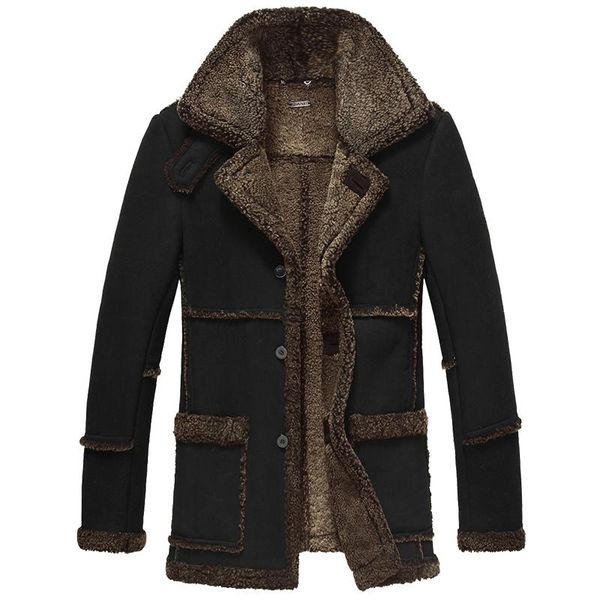 men's leather & faux real sheep shearling jacket men genuine winter natural fur coats luxury sheepskin coat 2233 kj4288, Black
men's leather & faux real sheep shearling jacket men genuine winter natural fur coats luxury sheepskin coat 2233 kj4288, Black