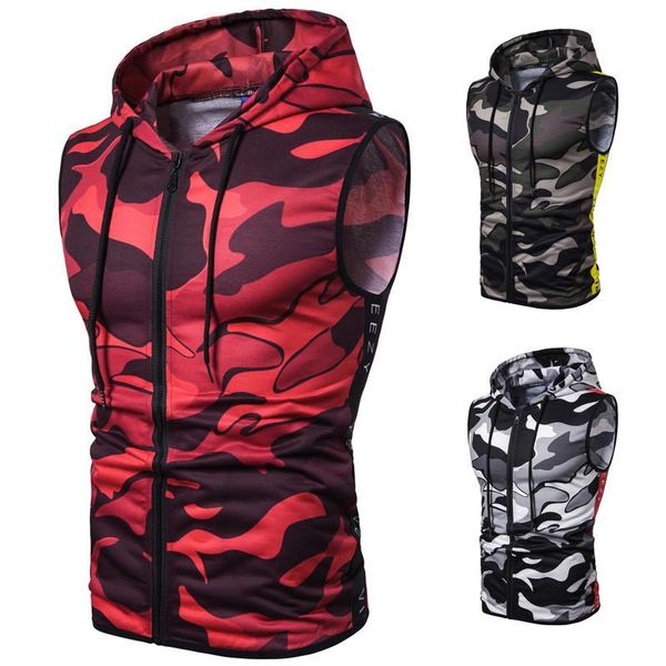 men' tank fashion camouflage printing vest basketball court sportswear gym clothing mens oversized ooded sweatshirts, White;black
men' tank fashion camouflage printing vest basketball court sportswear gym clothing mens oversized ooded sweatshirts, White;black
