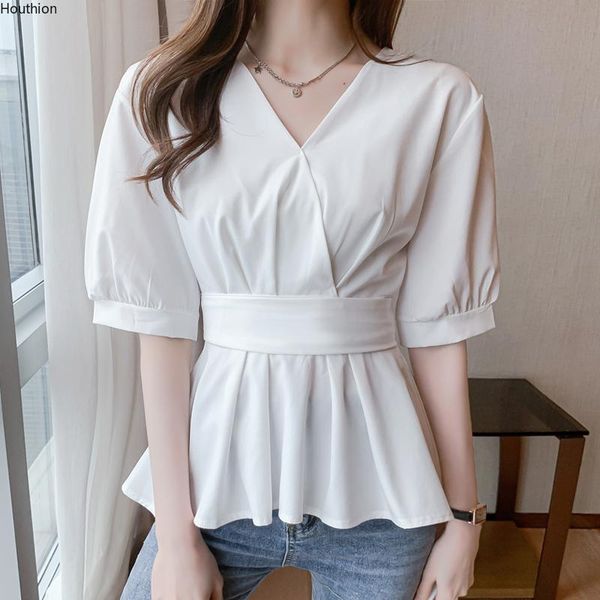 women's blouses & shirts houthion short sleeve blouse solid color bow plus size fashion summer korean casual v-neck shirt, White
women's blouses & shirts houthion short sleeve blouse solid color bow plus size fashion summer korean casual v-neck shirt, White