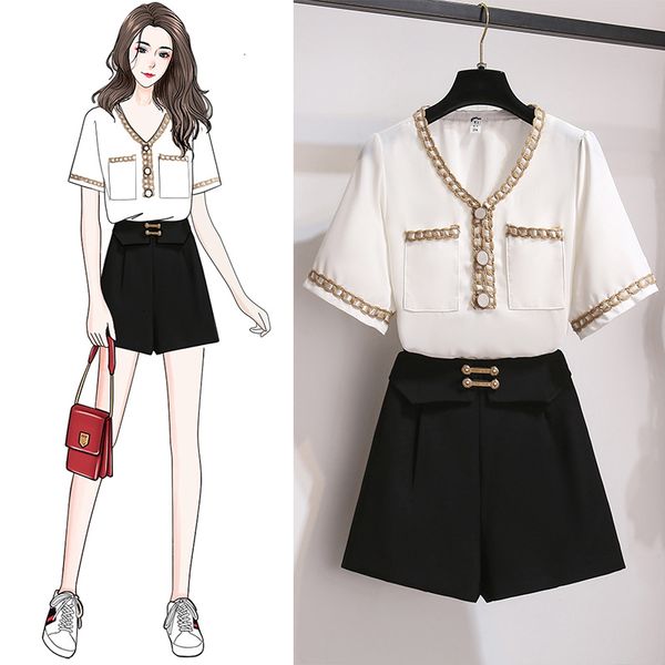tracksuits tracksuits 2021 korean version summer pattern women's v-neck fashion short sleeve chiffon shirt casual slim wide leg shorts, Gray
tracksuits tracksuits 2021 korean version summer pattern women's v-neck fashion short sleeve chiffon shirt casual slim wide leg shorts, Gray