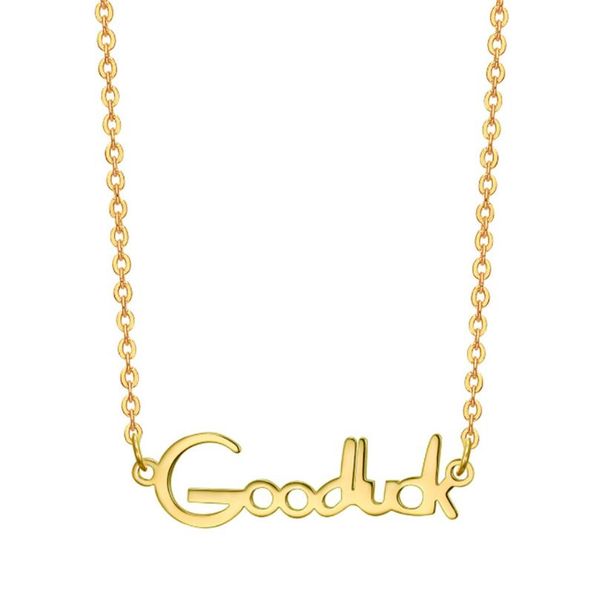 chains 316l stainless steel english letter goodluck necklace no fade wholesale items collares de mujer, Silver
chains 316l stainless steel english letter goodluck necklace no fade wholesale items collares de mujer, Silver