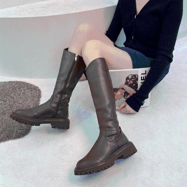 boots slim knee high platform women shoes thick sole knight pu leather round toe thigh black brown
boots slim knee high platform women shoes thick sole knight pu leather round toe thigh black brown