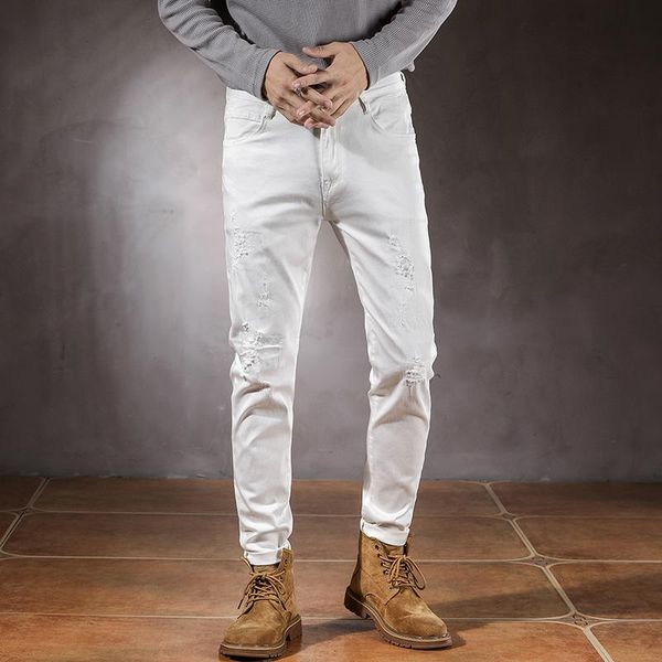 men's jeans white men ripped stretch slim straight spring autumn hip hop denim pants streetwear moto biker man frayed trousers, Blue
men's jeans white men ripped stretch slim straight spring autumn hip hop denim pants streetwear moto biker man frayed trousers, Blue