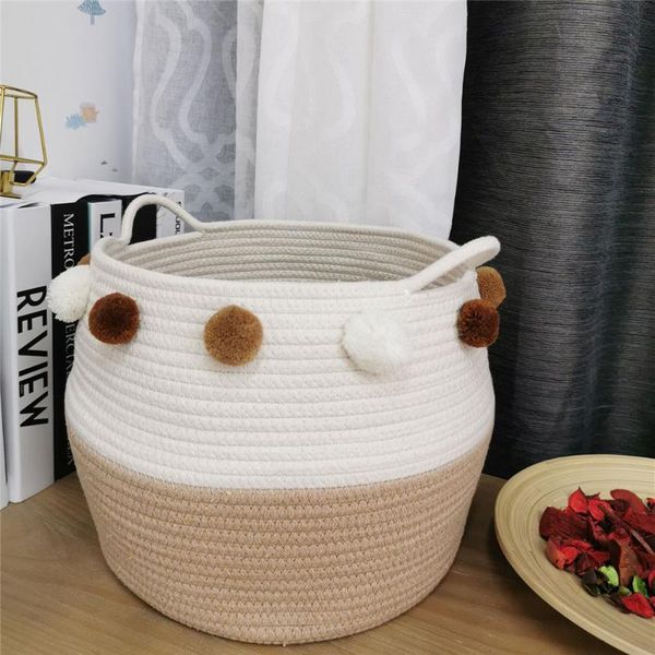 storage baskets cotton rope woven basket with balls living room toy decorative round foldable organizer
storage baskets cotton rope woven basket with balls living room toy decorative round foldable organizer