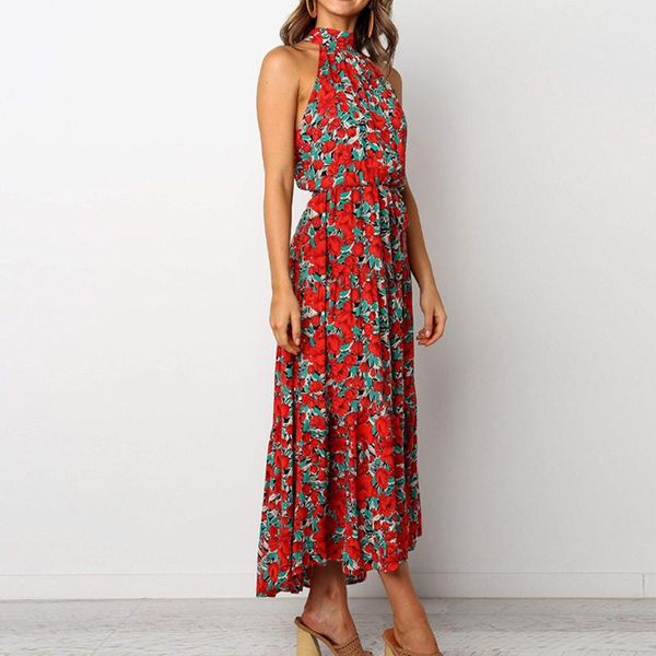 high waist maxi dress floral print sleeveless o neck a line long bandage sashes boho style summer 2021 casual dresses, Black;gray
high waist maxi dress floral print sleeveless o neck a line long bandage sashes boho style summer 2021 casual dresses, Black;gray