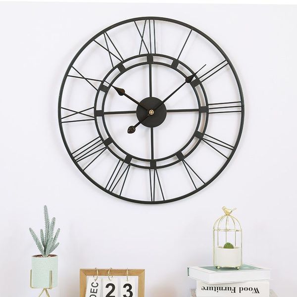 wall clocks nordic wrought iron clock vintage metal retro roman numeral silent double-walled 3d living room decoration
wall clocks nordic wrought iron clock vintage metal retro roman numeral silent double-walled 3d living room decoration