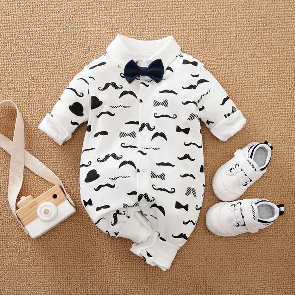 born romper for baby boy clothes beard print gentleman baby's with necktie crawlers kids formal costume jumpsuits, Blue
born romper for baby boy clothes beard print gentleman baby's with necktie crawlers kids formal costume jumpsuits, Blue