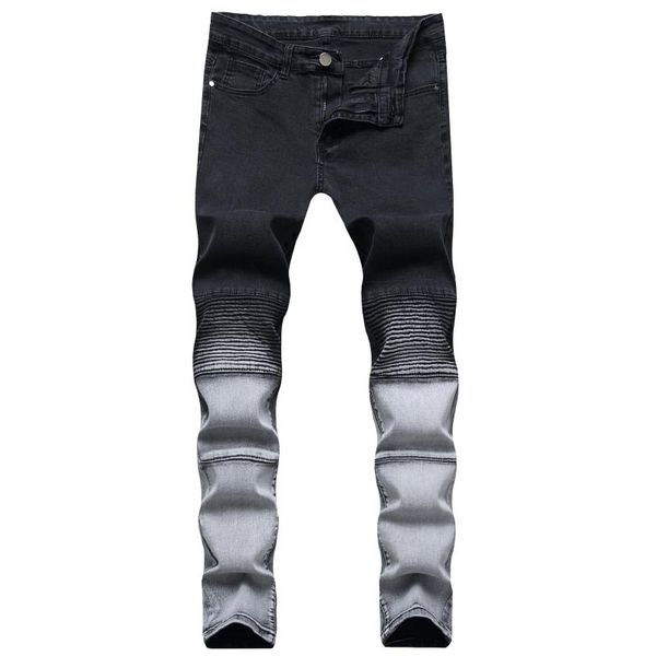 men's jeans 2021 pleated motorcycle pants elastic slim black feet youth casual fashion, Blue
men's jeans 2021 pleated motorcycle pants elastic slim black feet youth casual fashion, Blue