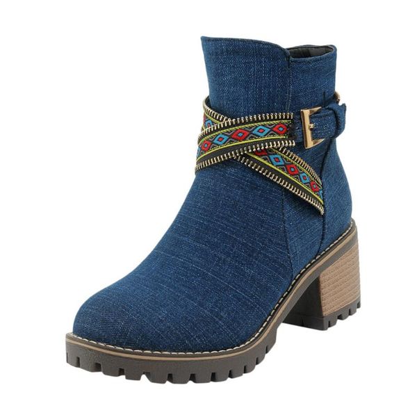 boots women winter shoes fashion womens denim cowbody zipper thick heel shoe western round toe mujer ankle, Black
boots women winter shoes fashion womens denim cowbody zipper thick heel shoe western round toe mujer ankle, Black