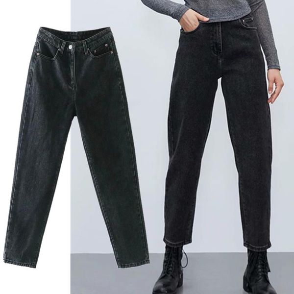 women's jeans mom withered vintage woman england style high street denim pants washed loose waist boyfriend for women, Blue
women's jeans mom withered vintage woman england style high street denim pants washed loose waist boyfriend for women, Blue