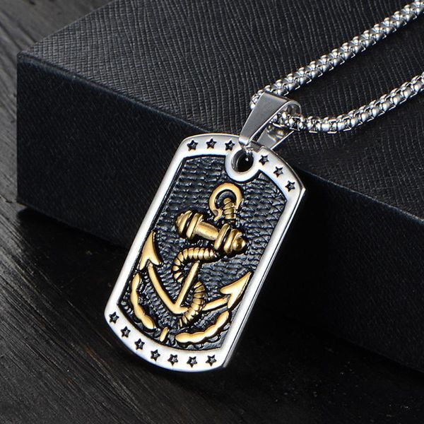 pendant necklaces vintage stainless steel viking anchor necklace men punk biker tag chain jewelry amulet gift wholesale, Silver
pendant necklaces vintage stainless steel viking anchor necklace men punk biker tag chain jewelry amulet gift wholesale, Silver