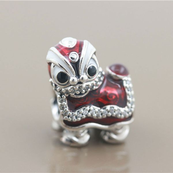 925 sterling silver chinese lion new year bead with clear crystal fits european pandora style charm bracelets, Black
925 sterling silver chinese lion new year bead with clear crystal fits european pandora style charm bracelets, Black