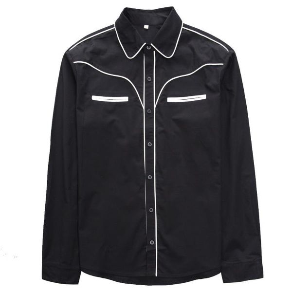 gothic style plus size men's slim long sleeve shirts spring and autumn pure cotton black white patchwork vintage shirt male casual, White;black
gothic style plus size men's slim long sleeve shirts spring and autumn pure cotton black white patchwork vintage shirt male casual, White;black